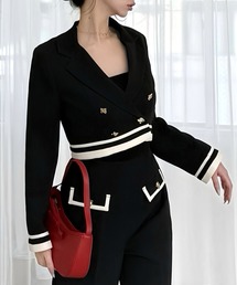 ROYAL PARTY | 配色テーラードクロップドジャケット(テーラードジャケット)