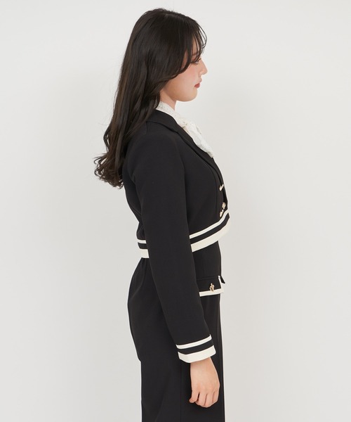 ROYAL PARTY(ロイヤルパーティー)の「配色テーラードクロップドジャケット(テーラードジャケット・レディース・グリーン/オフホワイト/ブラック・FREE)」の10枚目の写真