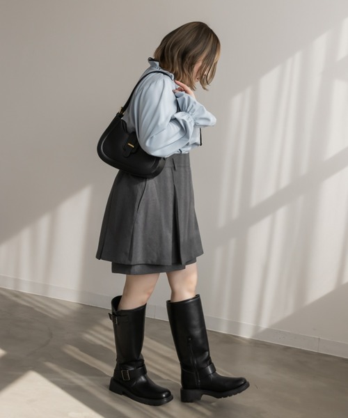 CLETTE(クレット)の「配色リボンフリル衿ブラウス(シャツ/ブラウス・レディース・オフホワイト/ブルー/ピンク・LL/3L/4L)」の11枚目の写真