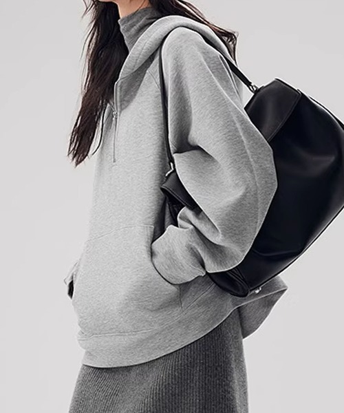 aimoha（アイモハ）の「ハーフジップフーディ（パーカー・レディース・杢グレー/ピンク/グレー/オフホワイト・FREE）」の20枚目の写真