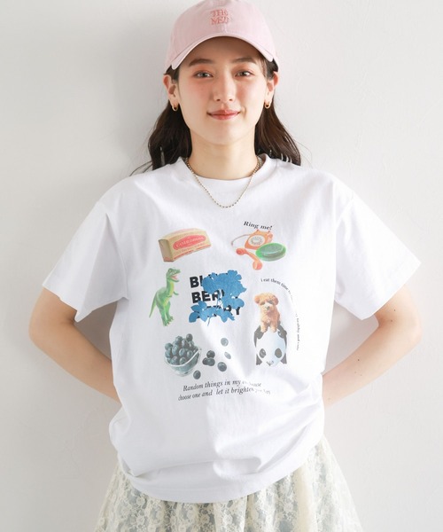 RAGEBLUE(レイジブルー)の「コラージュプリントコンパクトTシャツ(Tシャツ/カットソー・レディース・ライトグレー/ホワイト・FREE)」の6枚目の写真