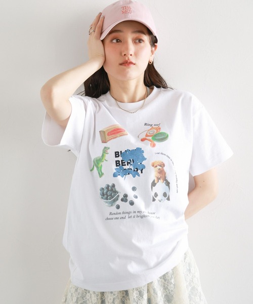RAGEBLUE(レイジブルー)の「コラージュプリントコンパクトTシャツ(Tシャツ/カットソー・レディース・ライトグレー/ホワイト・FREE)」の7枚目の写真