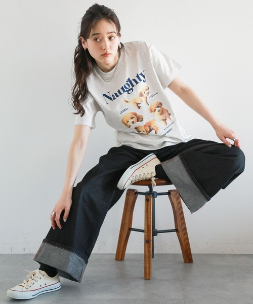 RAGEBLUE(レイジブルー)の「コラージュプリントコンパクトTシャツ(Tシャツ/カットソー・レディース・ライトグレー/ホワイト・FREE)」の8枚目の写真