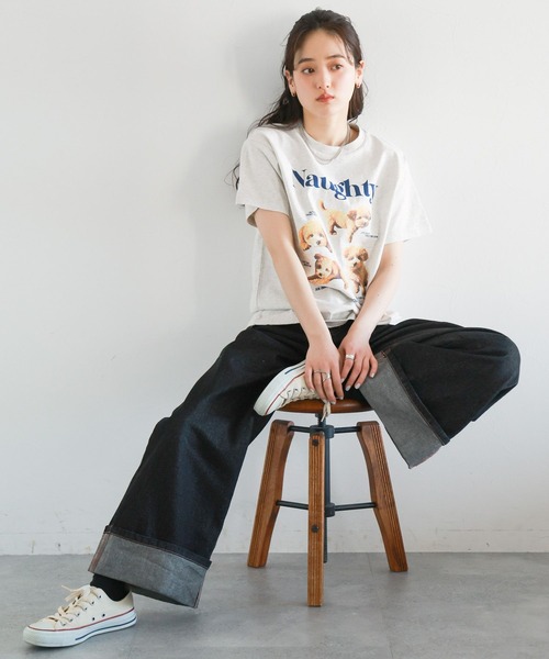 RAGEBLUE(レイジブルー)の「コラージュプリントコンパクトTシャツ(Tシャツ/カットソー・レディース・ライトグレー/ホワイト・FREE)」の9枚目の写真