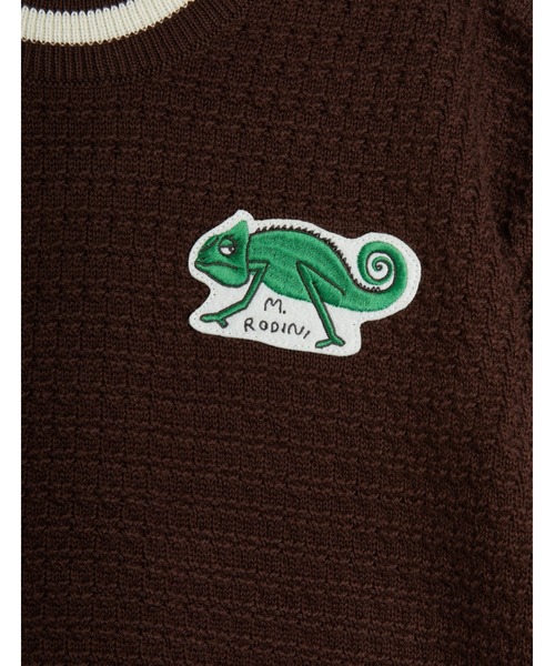 Mini Rodini（ミニロディーニ）の「mini rodini / カメレオンパッチニットTシャツ（Tシャツ/カットソー・キッズ・ブラウン・104/110/116/122/92/98）」の4枚目の写真