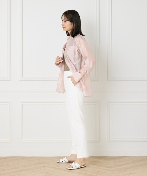 INED（イネド）の「【WEB限定カラー】オーガンジーシアーシャツ（シャツ/ブラウス・レディース・ブラック/オレンジ/アイボリー/モカ/ピンク・11号/9号）」の17枚目の写真