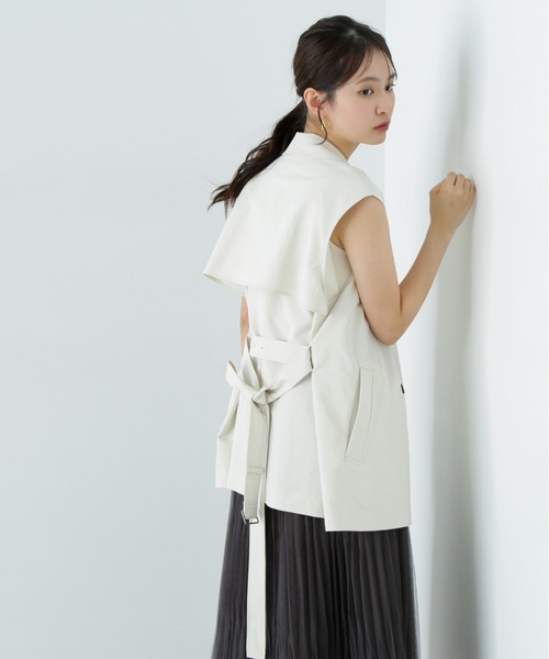 N.（N. Natural Beauty Basic）（エヌエヌナチュラルビューティーベーシック）の「トレンチ風ジレ（ベスト・レディース・ライトベージュ/ベージュ・MEDIUM）」の9枚目の写真