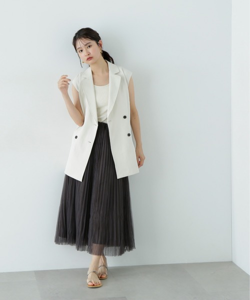 N.（N. Natural Beauty Basic）（エヌエヌナチュラルビューティーベーシック）の「トレンチ風ジレ（ベスト・レディース・ライトベージュ/ベージュ・MEDIUM）」の10枚目の写真