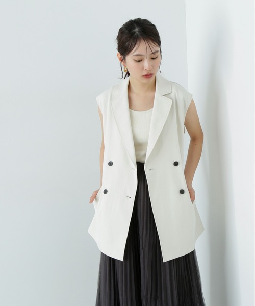 N.（N. Natural Beauty Basic）（エヌエヌナチュラルビューティーベーシック）の「トレンチ風ジレ（ベスト・レディース・ライトベージュ/ベージュ・MEDIUM）」の12枚目の写真