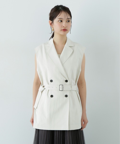 N.（N. Natural Beauty Basic）（エヌエヌナチュラルビューティーベーシック）の「トレンチ風ジレ（ベスト・レディース・ライトベージュ/ベージュ・MEDIUM）」の16枚目の写真