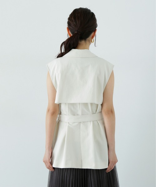 N.（N. Natural Beauty Basic）（エヌエヌナチュラルビューティーベーシック）の「トレンチ風ジレ（ベスト・レディース・ライトベージュ/ベージュ・MEDIUM）」の18枚目の写真