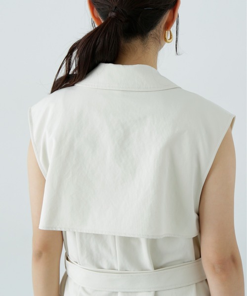 N.（N. Natural Beauty Basic）（エヌエヌナチュラルビューティーベーシック）の「トレンチ風ジレ（ベスト・レディース・ライトベージュ/ベージュ・MEDIUM）」の20枚目の写真