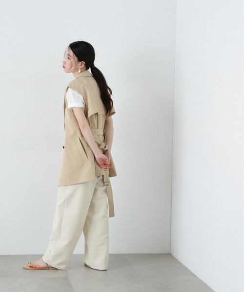 N.（N. Natural Beauty Basic）（エヌエヌナチュラルビューティーベーシック）の「トレンチ風ジレ（ベスト・レディース・ライトベージュ/ベージュ・MEDIUM）」の3枚目の写真