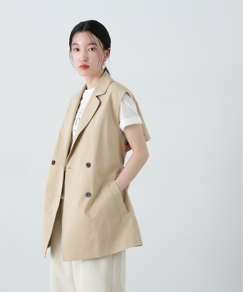 N.（N. Natural Beauty Basic）（エヌエヌナチュラルビューティーベーシック）の「トレンチ風ジレ（ベスト・レディース・ライトベージュ/ベージュ・MEDIUM）」の6枚目の写真