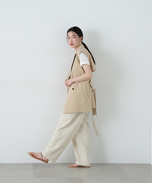 N.（N. Natural Beauty Basic）（エヌエヌナチュラルビューティーベーシック）の「トレンチ風ジレ（ベスト・レディース・ライトベージュ/ベージュ・MEDIUM）」の7枚目の写真