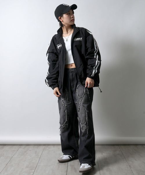 Starting Over（スターティングオーバー）の「sleeve line one point nylon jacket/袖ライン ワンポイント 刺繍 ナイロンジャケット（ナイロンジャケット・メンズ・ブラック/ワイン/ライトグレー・SS/M/L）」の11枚目の写真