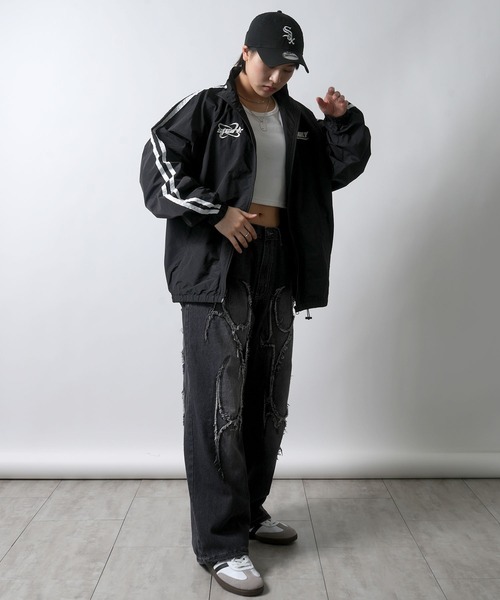 Starting Over（スターティングオーバー）の「sleeve line one point nylon jacket/袖ライン ワンポイント 刺繍 ナイロンジャケット（ナイロンジャケット・メンズ・ブラック/ワイン/ライトグレー・SS/M/L）」の12枚目の写真