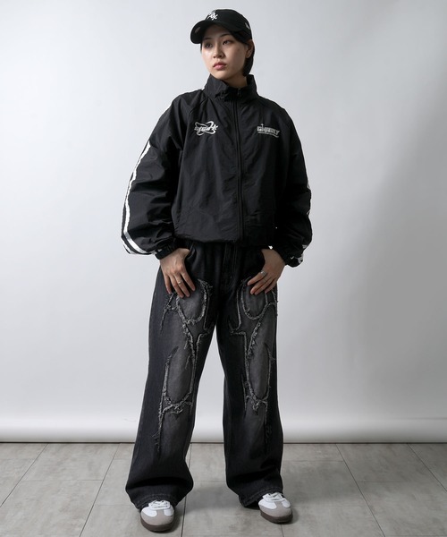 Starting Over（スターティングオーバー）の「sleeve line one point nylon jacket/袖ライン ワンポイント 刺繍 ナイロンジャケット（ナイロンジャケット・メンズ・ブラック/ワイン/ライトグレー・SS/M/L）」の13枚目の写真