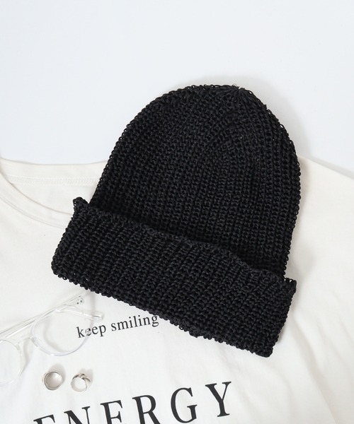 Sense of Grace(センスオブグレース)の「シンプル サマーニット帽(ニットキャップ/ビーニー・メンズ・アッシュ/ブルー/ライム/ブラック・FREE)」の2枚目の写真