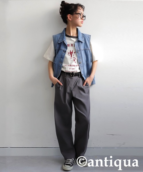 antiqua（アンティカ）の「テーパードパンツ（その他パンツ・キッズ・ブラック/ブラウン/グリーン/ダークグレー/ネイビー・140/150/160）」の3枚目の写真