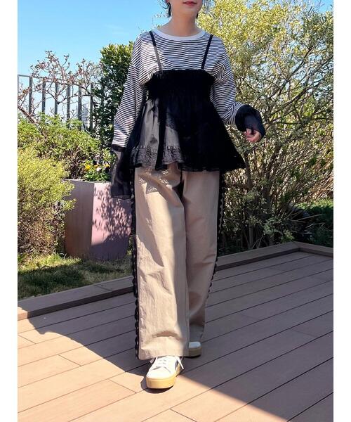 Samansa Mos2（サマンサ モスモス）の「2WAYレースビスチェ（シャツ/ブラウス・レディース・ブラック/オフホワイト/クリーム・F）」の7枚目の写真