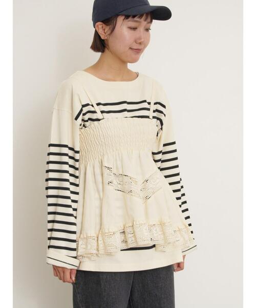 Samansa Mos2（サマンサ モスモス）の「2WAYレースビスチェ（シャツ/ブラウス・レディース・ブラック/オフホワイト/クリーム・F）」の11枚目の写真