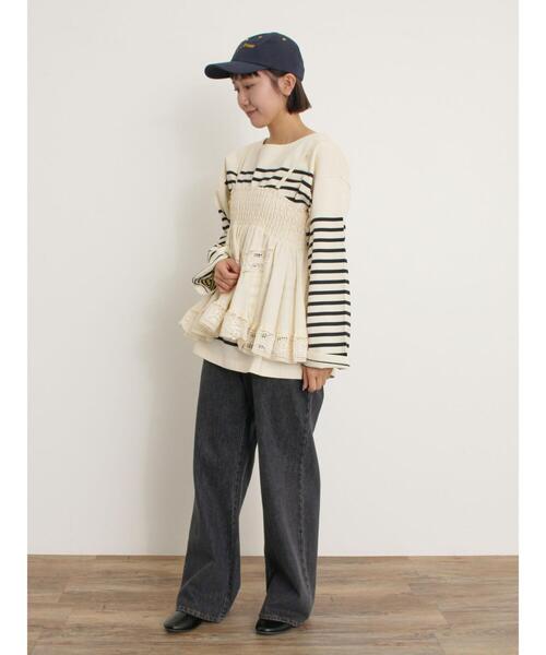 Samansa Mos2（サマンサ モスモス）の「2WAYレースビスチェ（シャツ/ブラウス・レディース・ブラック/オフホワイト/クリーム・F）」の15枚目の写真