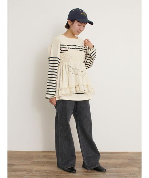 Samansa Mos2（サマンサ モスモス）の「2WAYレースビスチェ（シャツ/ブラウス・レディース・ブラック/オフホワイト/クリーム・F）」の16枚目の写真