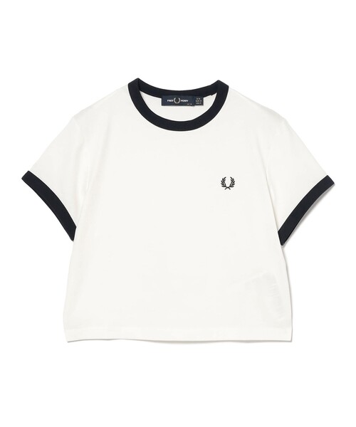 FRED PERRY（フレッドペリー）の「FRED PERRY / CROPPED RINGER T-SHIRT（Tシャツ/カットソー・レディース・ダークグリーン/ホワイト・10）」の10枚目の写真