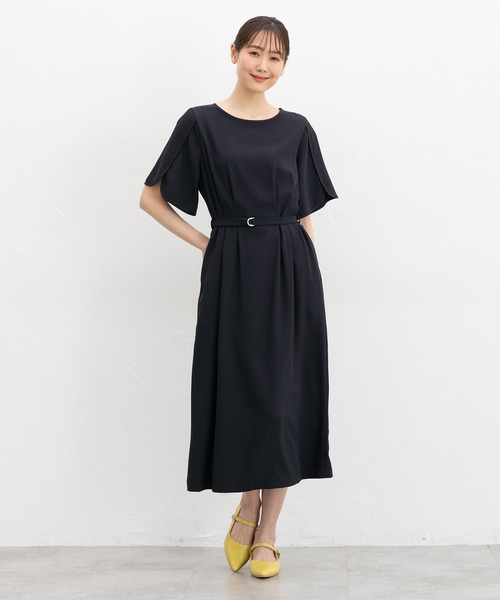 Honeys（ハニーズ）の「チューリップ袖ワンピース（ワンピース・レディース・ネイビー/ブラック系その他/ホワイト系その他/ブルー系その他3・LL/3L/S/M/L）」の5枚目の写真