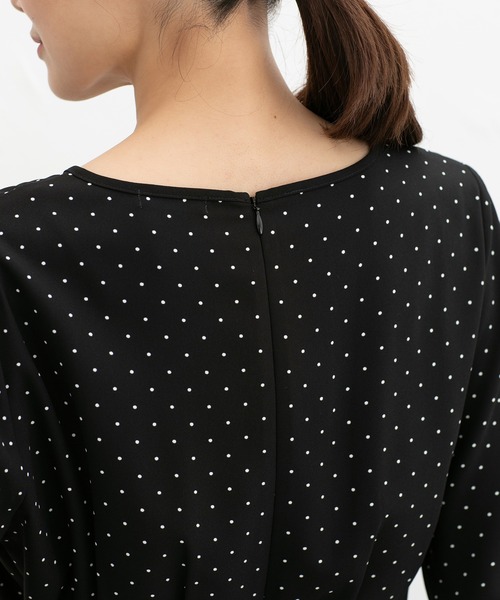 Honeys（ハニーズ）の「チューリップ袖ワンピース（ワンピース・レディース・ネイビー/ブラック系その他/ホワイト系その他/ブルー系その他3・LL/3L/S/M/L）」の11枚目の写真