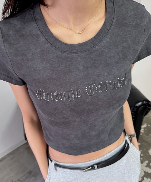 2025SS]ヴィンテージレタリングクロップドT（Tシャツ/カットソー
