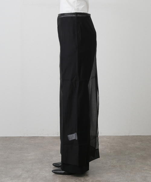 【関税込み】St. Agni ロングスカート セール】【ST.AGNI/セントアグニ】Sheer Leather Trim Skirt