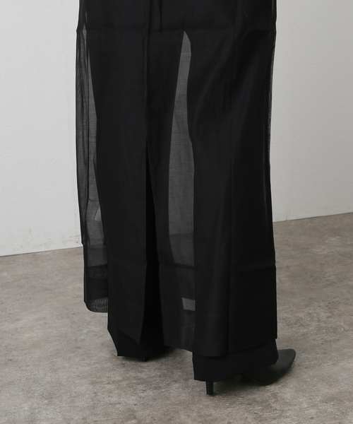 【関税込み】St. Agni ロングスカート セール】【ST.AGNI/セントアグニ】Sheer Leather Trim Skirt