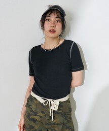 メッシュ半袖トップス
