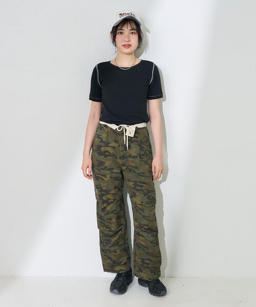 FREAK'S STORE(フリークスストア)の「メッシュ半袖トップス(Tシャツ/カットソー・レディース・オフホワイト/ブラック/サックスブルー・フリ-)」の16枚目の写真