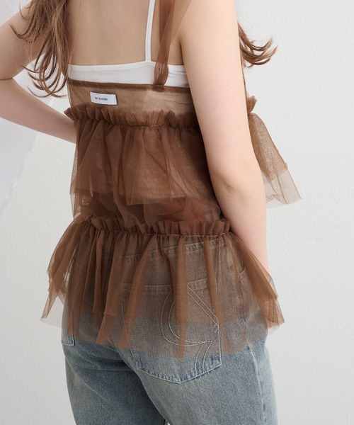 RAY CASSIN（レイカズン）の「チュールティアードキャミ（その他トップス・レディース・ベージュ/ブラウン/ホワイト・FREE）」の19枚目の写真