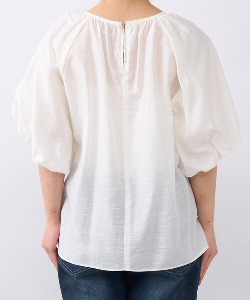 un dix cors（アンディコール）の「《一枚でサマになる》バルーンスリーブブラウス（シャツ/ブラウス・レディース・サックスブルー/ブラック/オフホワイト・FREE）」の8枚目の写真