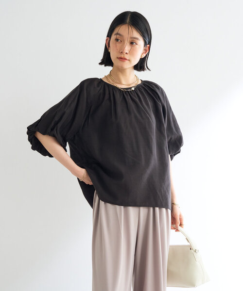 un dix cors（アンディコール）の「《一枚でサマになる》バルーンスリーブブラウス（シャツ/ブラウス・レディース・サックスブルー/ブラック/オフホワイト・FREE）」の13枚目の写真