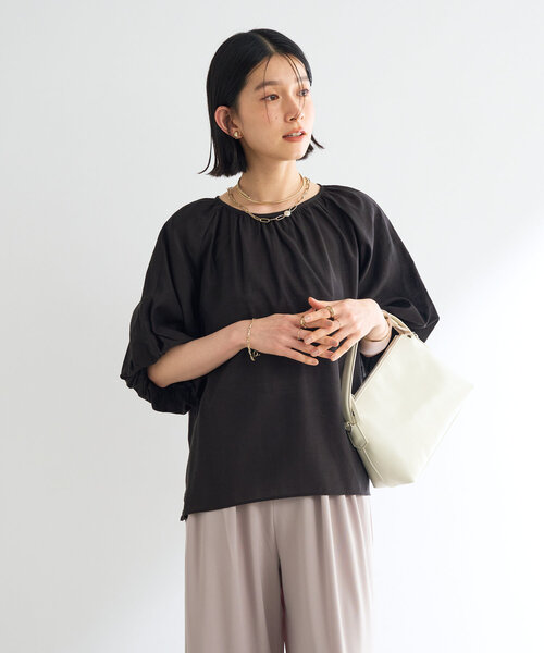 un dix cors（アンディコール）の「《一枚でサマになる》バルーンスリーブブラウス（シャツ/ブラウス・レディース・サックスブルー/ブラック/オフホワイト・FREE）」の14枚目の写真