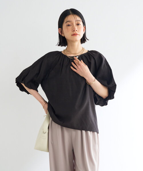 un dix cors（アンディコール）の「《一枚でサマになる》バルーンスリーブブラウス（シャツ/ブラウス・レディース・サックスブルー/ブラック/オフホワイト・FREE）」の17枚目の写真