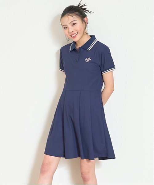 LOVETOXIC(ラブトキシック)の「半袖ポロワンピース(ワンピース・キッズ・ブラック/オフホワイト/ネイビー・M:150cm/S:140cm/L:160cm)」の4枚目の写真