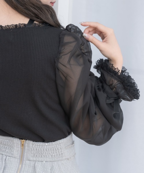 couture BY ROJITA（クチュールバイロジータ）の「ネックレスチョーカー付きテレコトップス（Tシャツ/カットソー・レディース・ピンクベージュ/ブラック/ホワイト・FREE）」の11枚目の写真