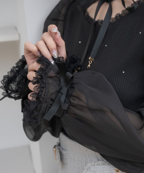 couture BY ROJITA（クチュールバイロジータ）の「ネックレスチョーカー付きテレコトップス（Tシャツ/カットソー・レディース・ピンクベージュ/ブラック/ホワイト・FREE）」の14枚目の写真