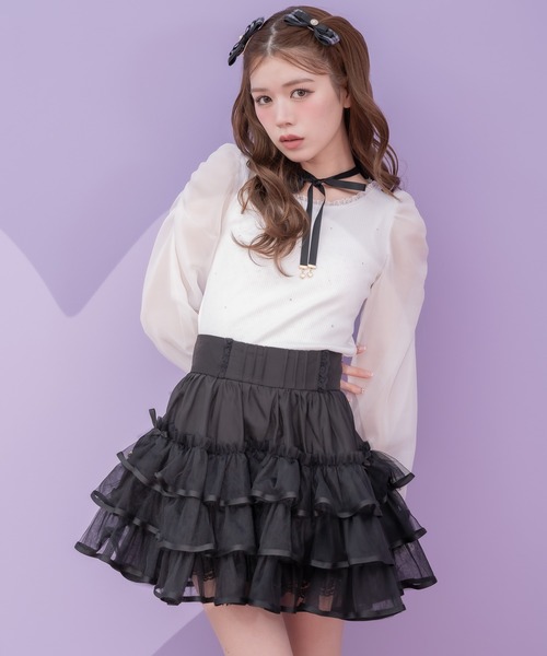 couture BY ROJITA（クチュールバイロジータ）の「ネックレスチョーカー付きテレコトップス（Tシャツ/カットソー・レディース・ピンクベージュ/ブラック/ホワイト・FREE）」の17枚目の写真