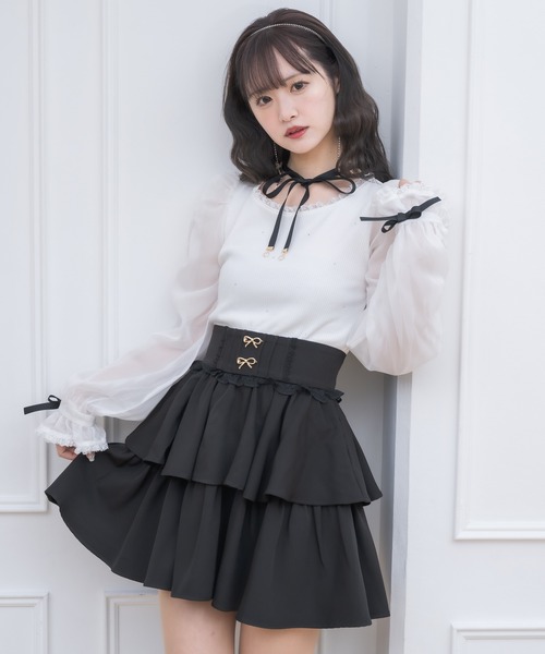 couture BY ROJITA（クチュールバイロジータ）の「ネックレスチョーカー付きテレコトップス（Tシャツ/カットソー・レディース・ピンクベージュ/ブラック/ホワイト・FREE）」の8枚目の写真