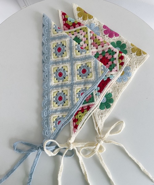 SOLLON.（ソルロン）の「アソートかぎ編みバブーシュカ（その他ヘアアクセサリー・レディース・その他1/その他2/その他3・FREE）」の4枚目の写真