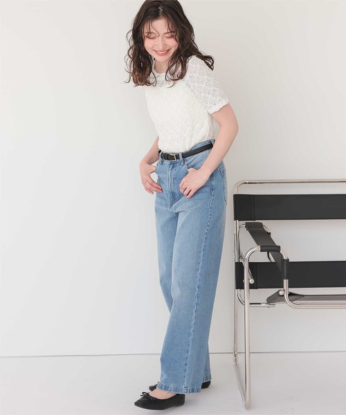 titivate(ティティベイト)の「ハーフスリーブレーストップス(Tシャツ/カットソー・レディース・アイボリー/オフホワイト/ブラック・S/L/M)」の7枚目の写真