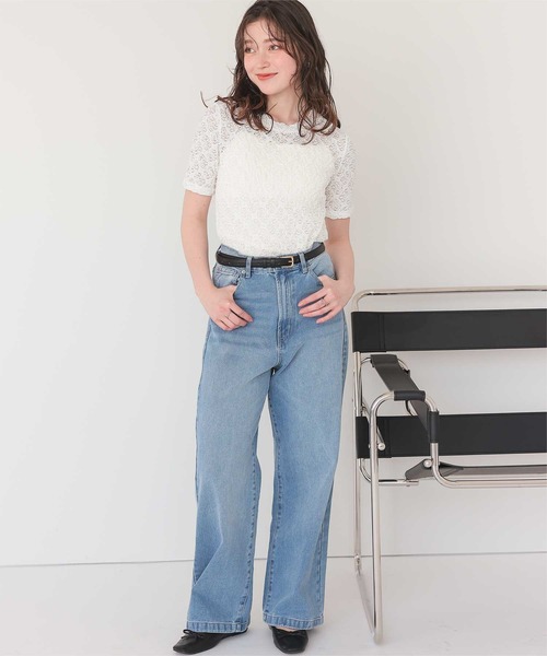 titivate(ティティベイト)の「ハーフスリーブレーストップス(Tシャツ/カットソー・レディース・アイボリー/オフホワイト/ブラック・S/L/M)」の12枚目の写真