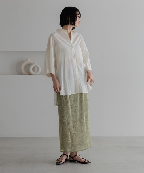 LOWRYS FARM（ローリーズファーム）の「カットレースタイトスカート　327059（スカート・レディース・ブラック/ブラウン/グリーン/アイボリー・FREE）」の8枚目の写真